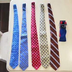 Elegant Men's Tie Set - Blue, Red, Yellow, Brown